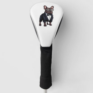 Couvre-club De Golf Chien de taureau français à Tuxedo portant des lun