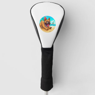 Couvre-club De Golf Chien de taureau français sur une plage