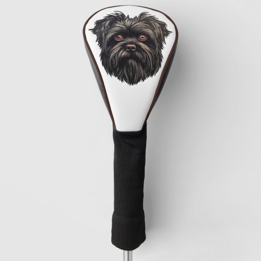 Couvre-club De Golf Chien noir Affenpinscher (Devant)