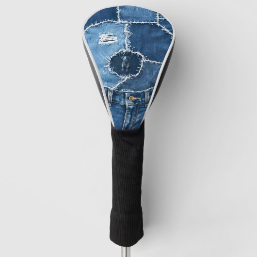 Couvre-club De Golf Chien Patchwork Art Denim (Devant)