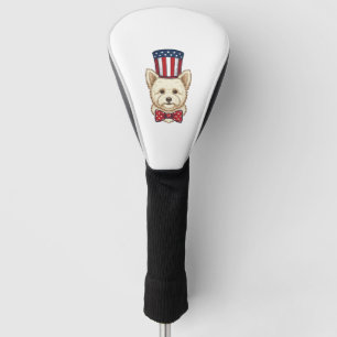 Couvre-club De Golf Chien patriotique chapeau haut de forme vintage ve