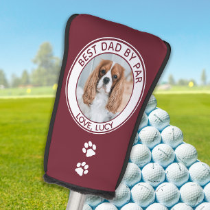 Couvre-club De Golf Chien Personnalisé Meilleur Papa Jamais Rouge Blan