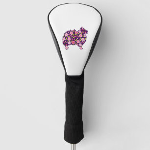 Couvre-club De Golf Chiens de Poméranie Fleur Motif Poméraniens Lover