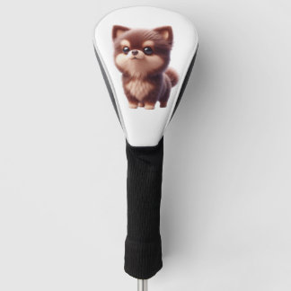 Couvre-club De Golf Chiot Mignon et Fluffy � Design de Chien Adorable