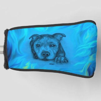 Couvre-club De Golf Chiots Staffy Bleu