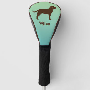 Couvre-club De Golf Chocolat Labrador Retriever Silhouette avec nom