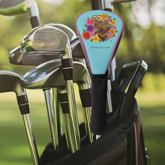 Couvre-club De Golf Chouette à fleurs