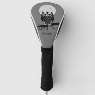 Couvre-club De Golf Chouette mignonne sur une branche et nom personnal