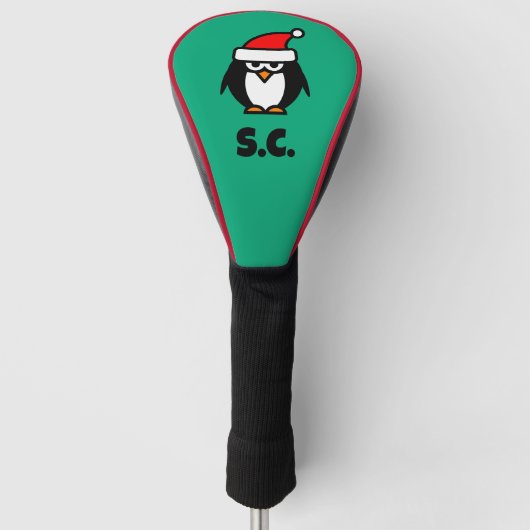 Couvre-club De Golf Christmas Santa penguin custom driver (Devant)