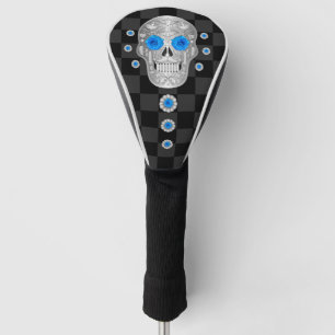 Couvre-club De Golf Chrome Calavera (Rose Bleu) Tête de Golf Couvertur