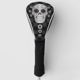 Couvre-club De Golf Chrome Calavera (Rose noir) Golf tête couverture