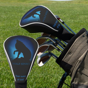 Couvre-club De Golf Ciel de loup hurler silhouette aérographe nuit cie