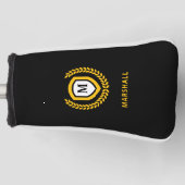 Couvre-club De Golf Cimetière du logo Monogramme noir et or (Devant)