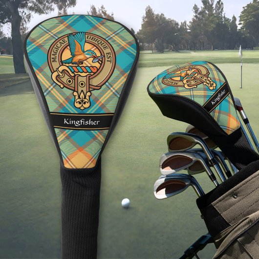 Couvre-club De Golf Cimier Kingfisher sur la couverture Tartan Golf He