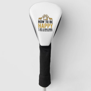 Couvre-club De Golf Citation Bulldog heureux Gravure vintage Amoureux