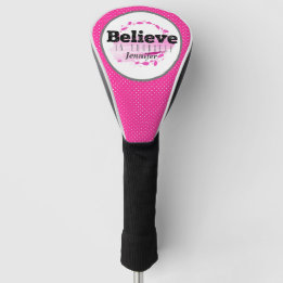 Couvre-club De Golf Citation Croire En Soi Aquarelle Points Roses