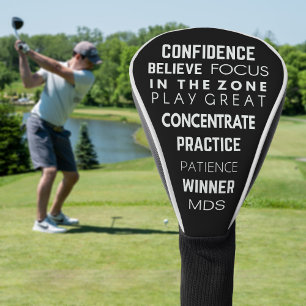 Couvre-club De Golf Citation de Golfer Confiance Jouer Grande couvertu