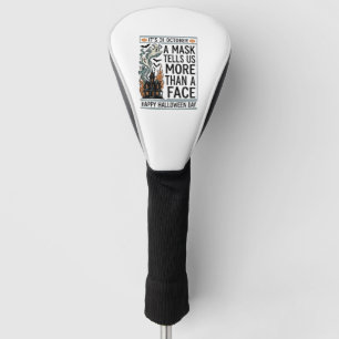 Couvre-club De Golf Citation de Masque Halloween Vintage Vector Design