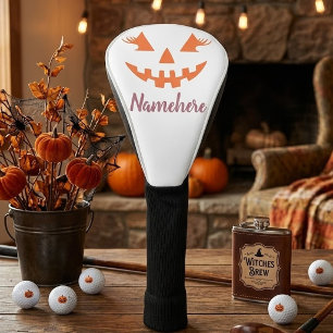 Couvre-club De Golf Citrouille personnalisée Jack O Lantern Halloween