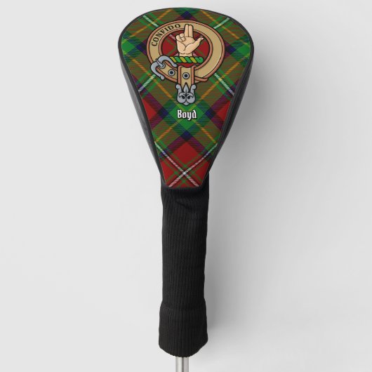 Couvre-club De Golf Clan Boyd Crest sur Tartan (Devant)