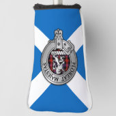 Couvre-club De Golf Clan Brown Crest & Tartan sur Saltire (Tourné à 90°)