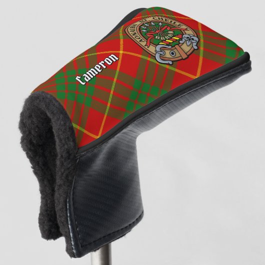 Couvre-club De Golf Clan Cameron Crest sur Tartan (Devant 3/4)