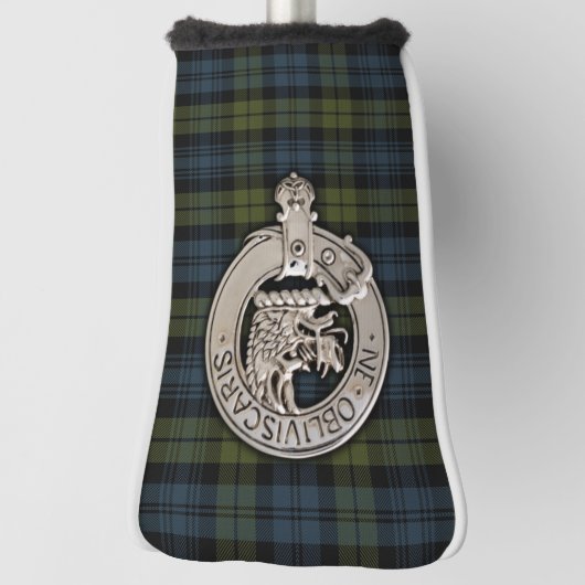 Couvre-club De Golf Clan Campbell Crest & Tartan (Tourné à 90°)