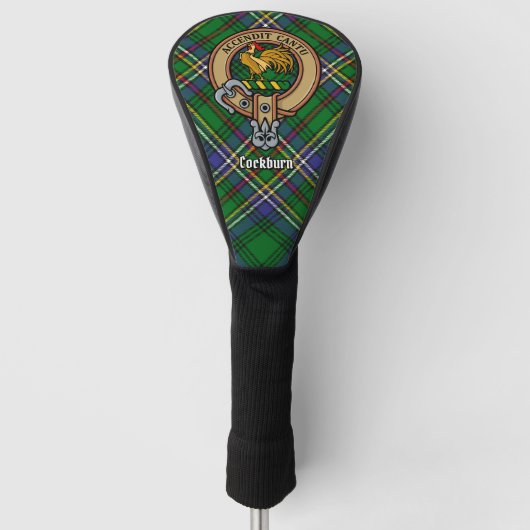 Couvre-club De Golf Clan Cockburn Crest sur Tartan (Devant)