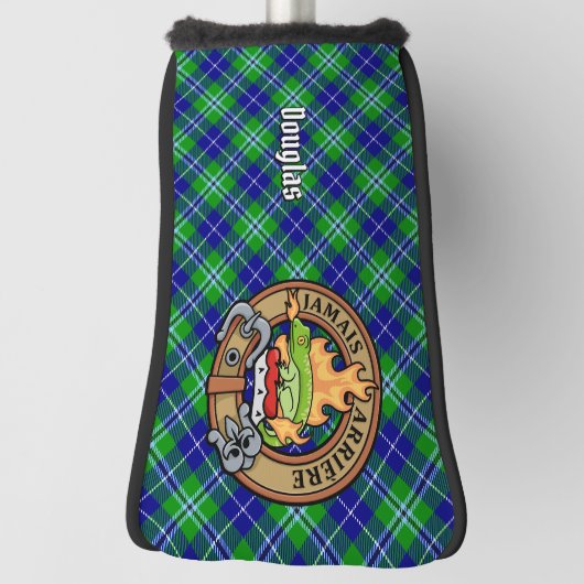 Couvre-club De Golf Clan Douglas Crest sur Tartan (Tourné à 90°)
