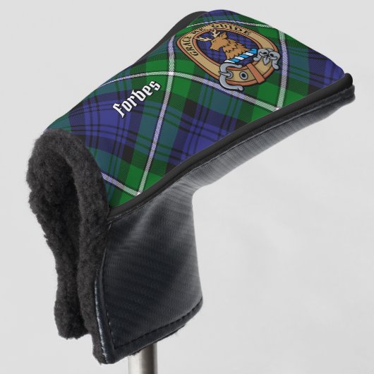Couvre-club De Golf Clan Forbes Crest sur Tartan (Devant 3/4)