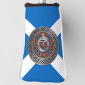 Couvre-club De Golf Clan Fraser Crest & Tartan Knot Golf Head Cover (Tourné à 90°)