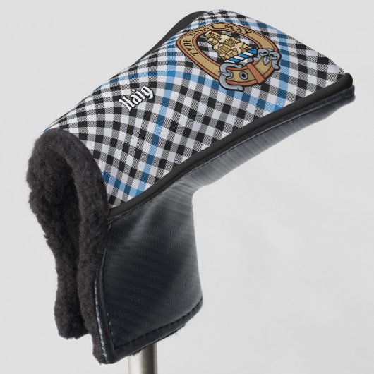 Couvre-club De Golf Clan Haig Crest over Check Tartan (Devant 3/4)