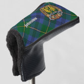 Couvre-club De Golf Clan Johnston Crest sur Tartan (Devant 3/4)