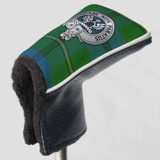 Couvre-club De Golf Clan Johnstone Crest & Tartan Golf Head Cover (Devant 3/4)