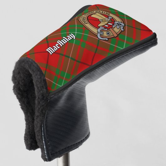 Couvre-club De Golf Clan MacAulay Crest sur Tartan (Devant 3/4)