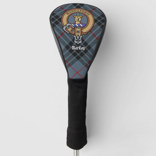 Couvre-club De Golf Clan MacKay Crest sur Blue Tartan (Devant)