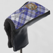 Couvre-club De Golf Clan MacPherson Crest sur la robe bleue Tartan (Devant 3/4)