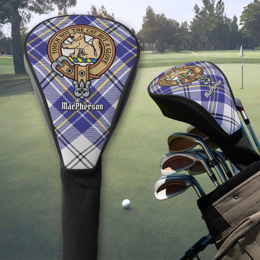 Couvre-club De Golf Clan MacPherson Crest sur la robe bleue Tartan