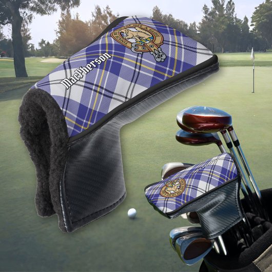 Couvre-club De Golf Clan MacPherson Crest sur la robe bleue Tartan