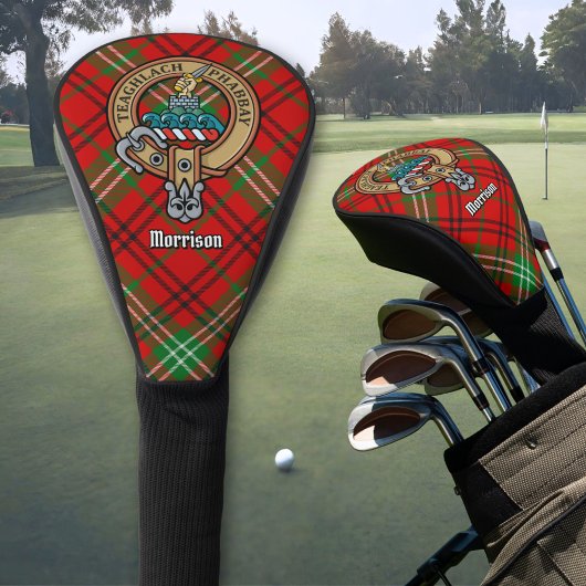 Couvre-club De Golf Clan Morrison Crest sur Red Tartan