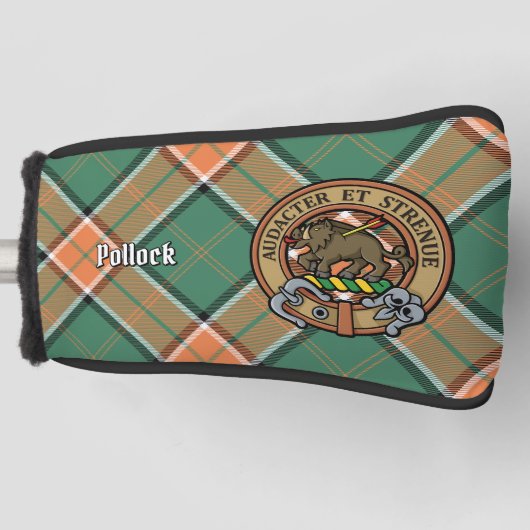 Couvre-club De Golf Clan Pollock Crest sur Tartan (Devant)