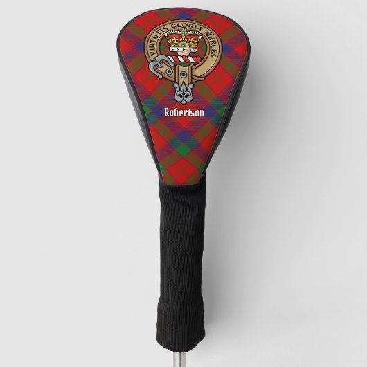 Couvre-club De Golf Clan Robertson Crest sur Tartan (Devant)