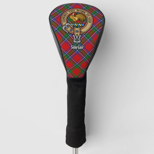 Couvre-club De Golf Clan Sinclair Crest sur Tartan (Devant)