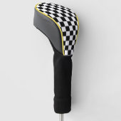 Couvre-club De Golf Classic À damiers Racing Sport Check Black White (Incliné)