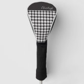 Couvre-club De Golf Classic moderne noir et blanc Houndstooth (Devant)