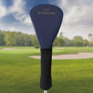 Couvre-club De Golf Club de golf Gold and Navy Blue Custom Name