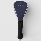 Couvre-club De Golf Clubs De Golf Marine Blue Et Gold Custom Monogram (Devant)