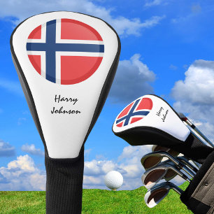 Couvre-club De Golf Clubs De Golf Norvégiens Drapeau Et Monogrammes C