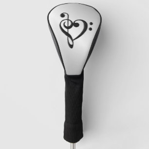 Couvre-club De Golf Coeur Clé de musique
