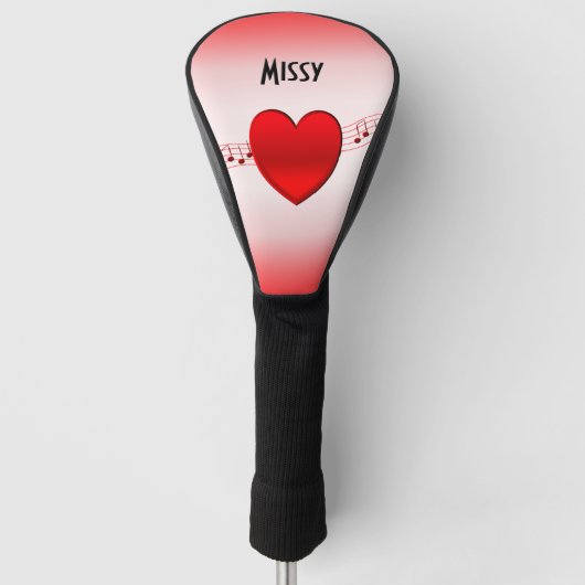 Couvre-club De Golf Coeur et musique (Devant)